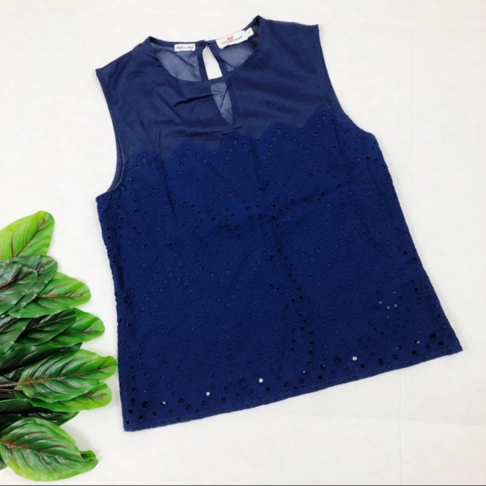 Vineyard Vines Eyelet Sleeveless Top